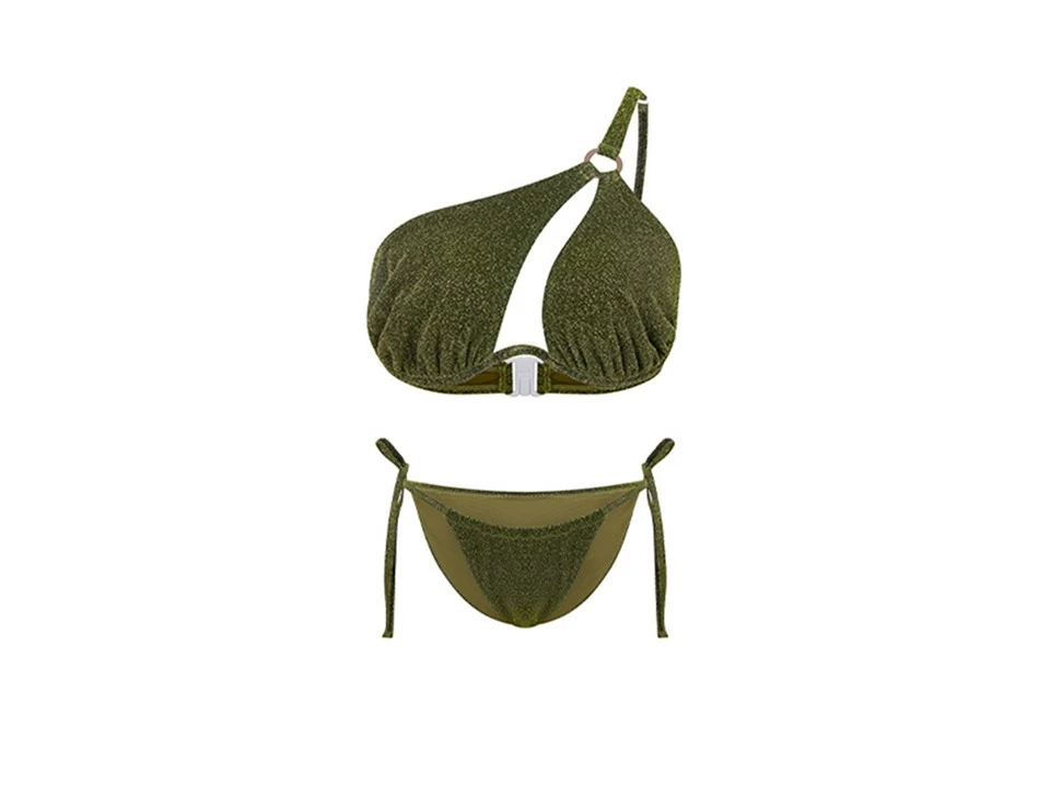 Green Bandeau bikini set
